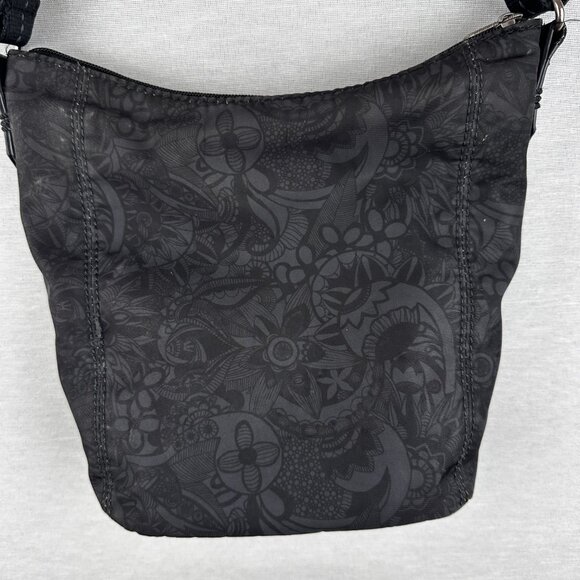 SAKROOTS SHOULDER BAG WITH ADJUSTABLE CROSSBODY STRAP, BLACK BLACK FLORAL - Picture 5 of 9
